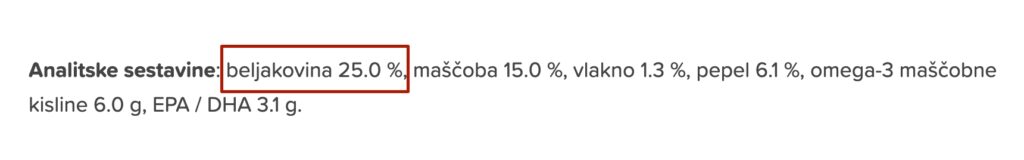 Surove beljakovine v hrani za pse